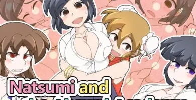 Portada del juego Natsumi and The Absurd Academy con estilo anime 2D y protagonista femenina en una academia japonesa