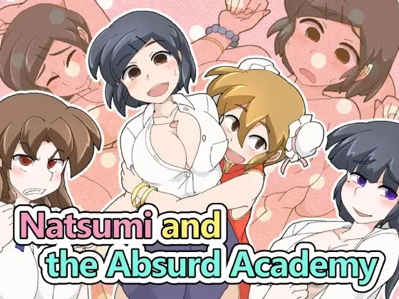 Portada del juego Natsumi and The Absurd Academy con estilo anime 2D y protagonista femenina en una academia japonesa