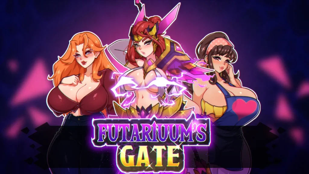 Portada de Futariuum's Gate, juego adulto 2D tipo RPG con combate por turnos, sandbox y narrativa visual para Android y PC.