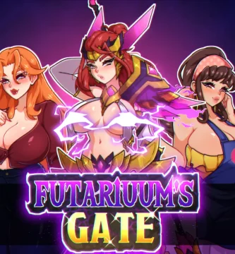 Portada de Futariuum's Gate, juego adulto 2D tipo RPG con combate por turnos, sandbox y narrativa visual para Android y PC.