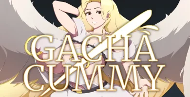 Portada de Gacha Cummy, juego h RPG gacha animado en 2D con heroínas de fantasía y combates por turnos