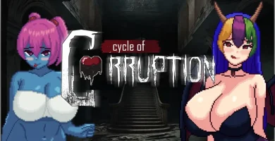 Imagen de portada del juego Cycle of Corruption, aventura 2D con horror, fantasía y chicas monstruo, disponible en español para Android.
