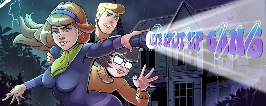 Portada de Let’s Split Up Gang, juego adulto parodia 2D n español para Android APK