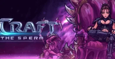 Portada de SlutCraft Heat of the Sperm, novela visual 2D en español tipo parodia de starcraft