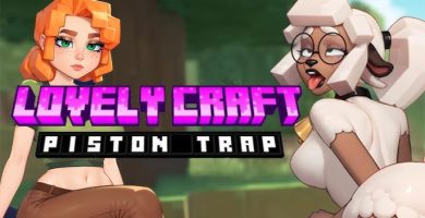 Portada del juego Lovely Craft Piston Trap, simulador 2D estilo furry hentai inspirado en Minecraft.