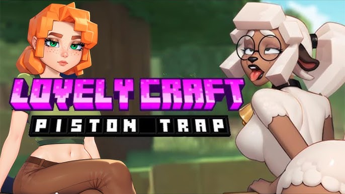 Portada del juego Lovely Craft Piston Trap, simulador 2D estilo furry hentai inspirado en Minecraft.