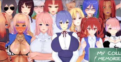 imagen de portada del juego hentai My College Memories, juego RPG 2D y 3D con exploración sandbox, ambientado en una universidad