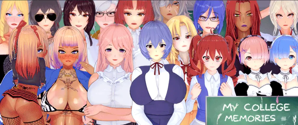 imagen de portada del juego hentai My College Memories, juego RPG 2D y 3D con exploración sandbox, ambientado en una universidad