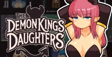portada del juego h The Demon King's Daughters en 2D con estilo pixelart y temática de fantasía oscura