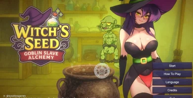 Imagen de portada de Witch's Seed Goblin Slave Alchemy, juego en 2D animado con temática de alquimia y fantasía para adultos