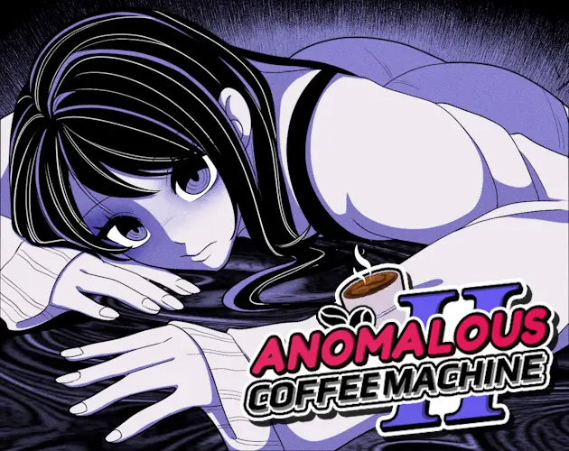 Portada de Anomalous Coffee Machine 2, juego hentai interactivo con transformación y elementos de horror