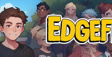 portada del juego hentai +18 Edgefield, con estilo 2D animado en español para Android APK, con romance y estilo sandbox en una universidad