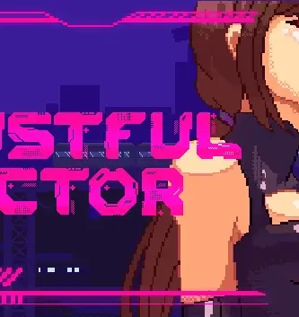 Lustful Victor, juego h pixelart 2D con desplazamiento lateral, voces y ambientación scifi protagonizado por Noëlle en la ciudad de Petaputua.