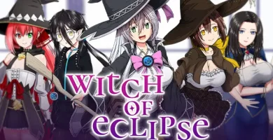 portada del juego h Witch of Eclipse, en 2D con magia, combate por turnos y varios finales