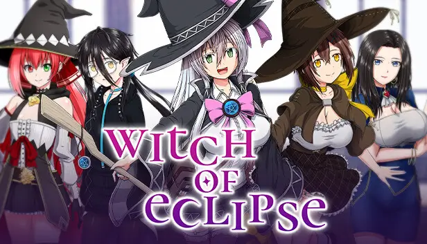 portada del juego h Witch of Eclipse, en 2D con magia, combate por turnos y varios finales