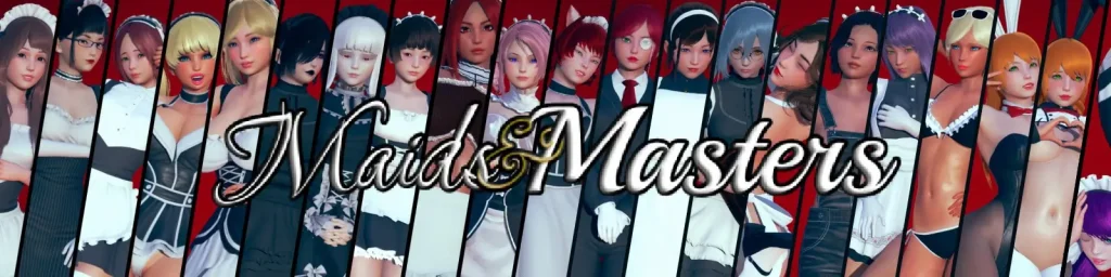 Imagen principal del juego Maids & Masters: aventura 2D/3D para Android con combate por turnos y temática harem.