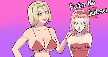 portada del juego futa no jutsu, parodia hentai de naruto en 2d para español android apk