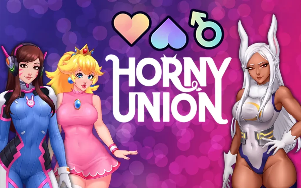 Portada de Horny Union, juego h en español para Android apk con harem, animación 2D, parodias y escenas interactivas