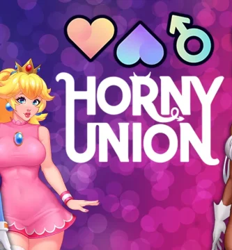 Portada de Horny Union, juego h en español para Android apk con harem, animación 2D, parodias y escenas interactivas
