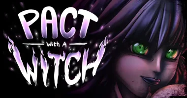 Portada del juego para adultos Pact with a Witch en español Android apk, visual novel 2D de romance paranormal y dominación femenina
