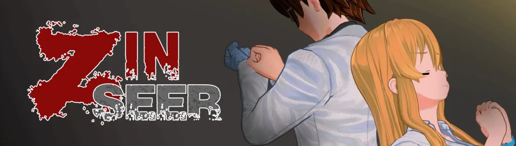 Portada del juego hentai ZinSeer, aventura pixelart para adultos con ntr