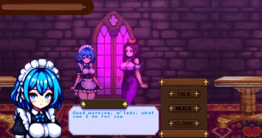 Portada del juego LadyFuta, título en 2D con desplazamiento lateral, pixel art y protagonista femenina con transformación
