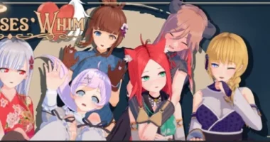 Personajes principales de Goddesses' Whim durante una aventura de fantasía y exploración